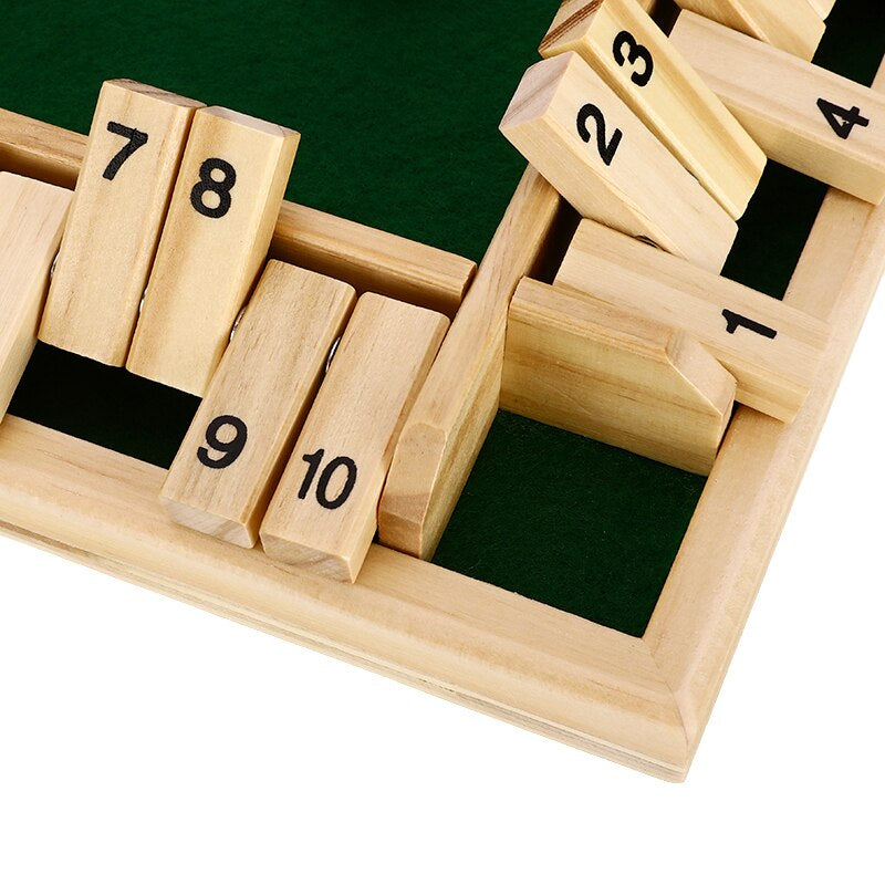 Trä Shut the Box Tärningsspel Bräde