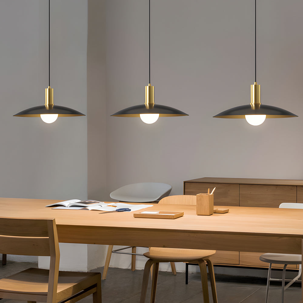 1-Ljus Mid-Century Messing Hänglampa