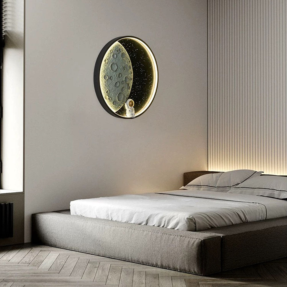 Elif Modern Astronaut Maan LED Vägglampa Sova-/Barnrum Inomhus Metall Dimbar
