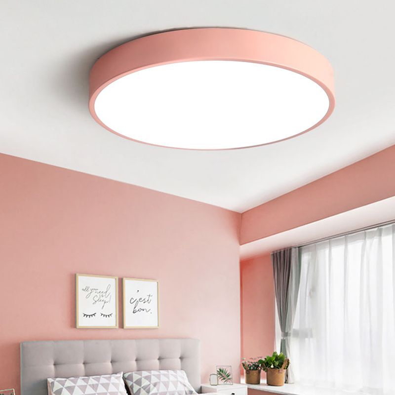 Elysia Modern Rund LED Taklampa Rosa Grå Metall Vardagsrum