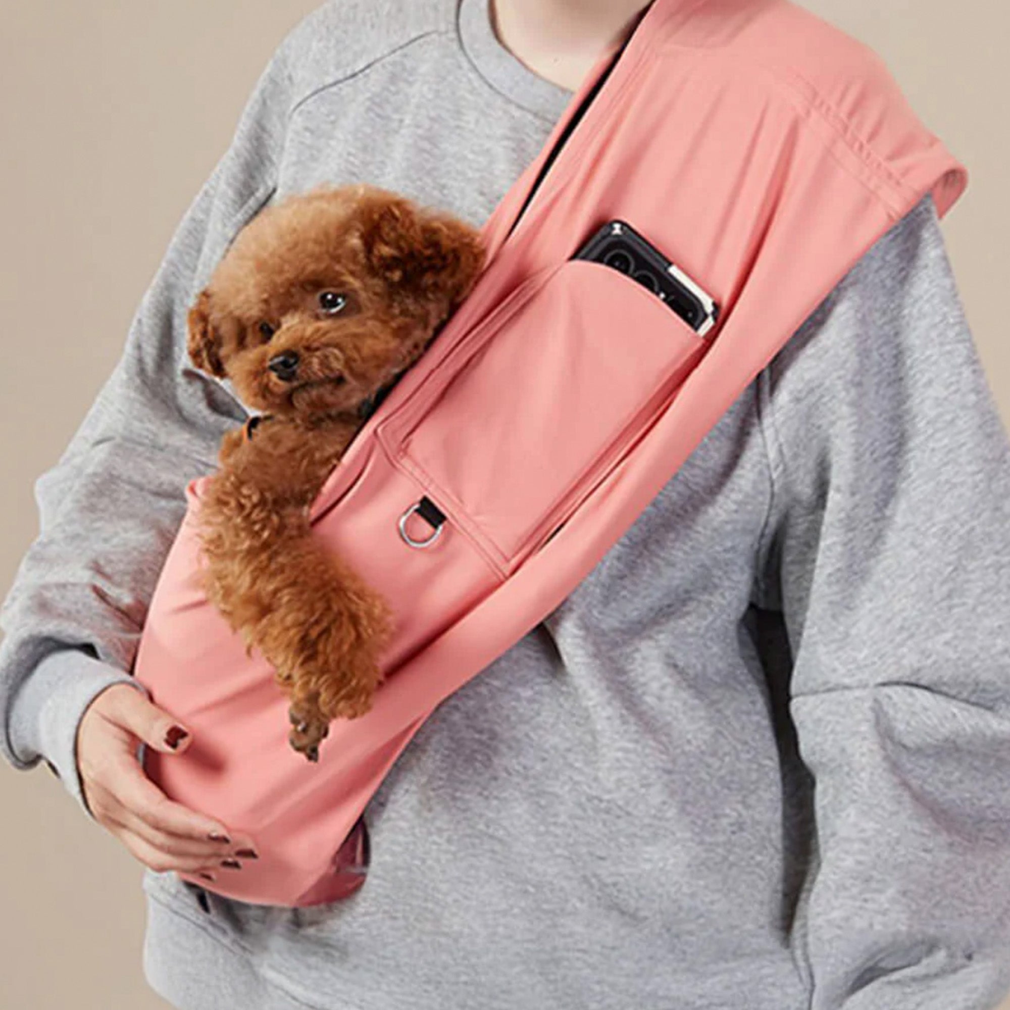 Pet Sling Carrier – Hands-Free, Lättviktig & Säkert för Små Husdjur