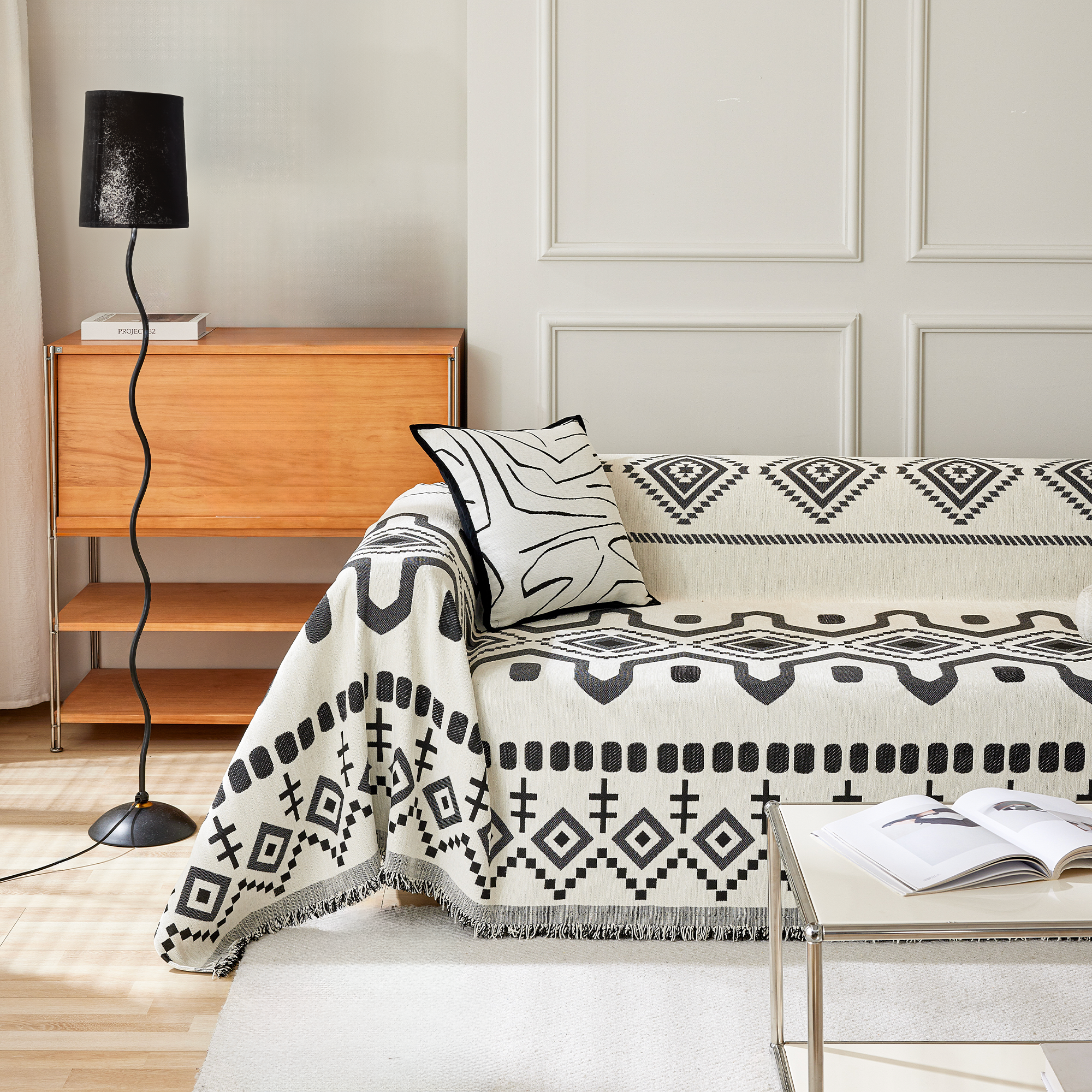 Geometrisk Boho Sofföverdrag - Modern, Stilig & Hållbar Soffa Skydd