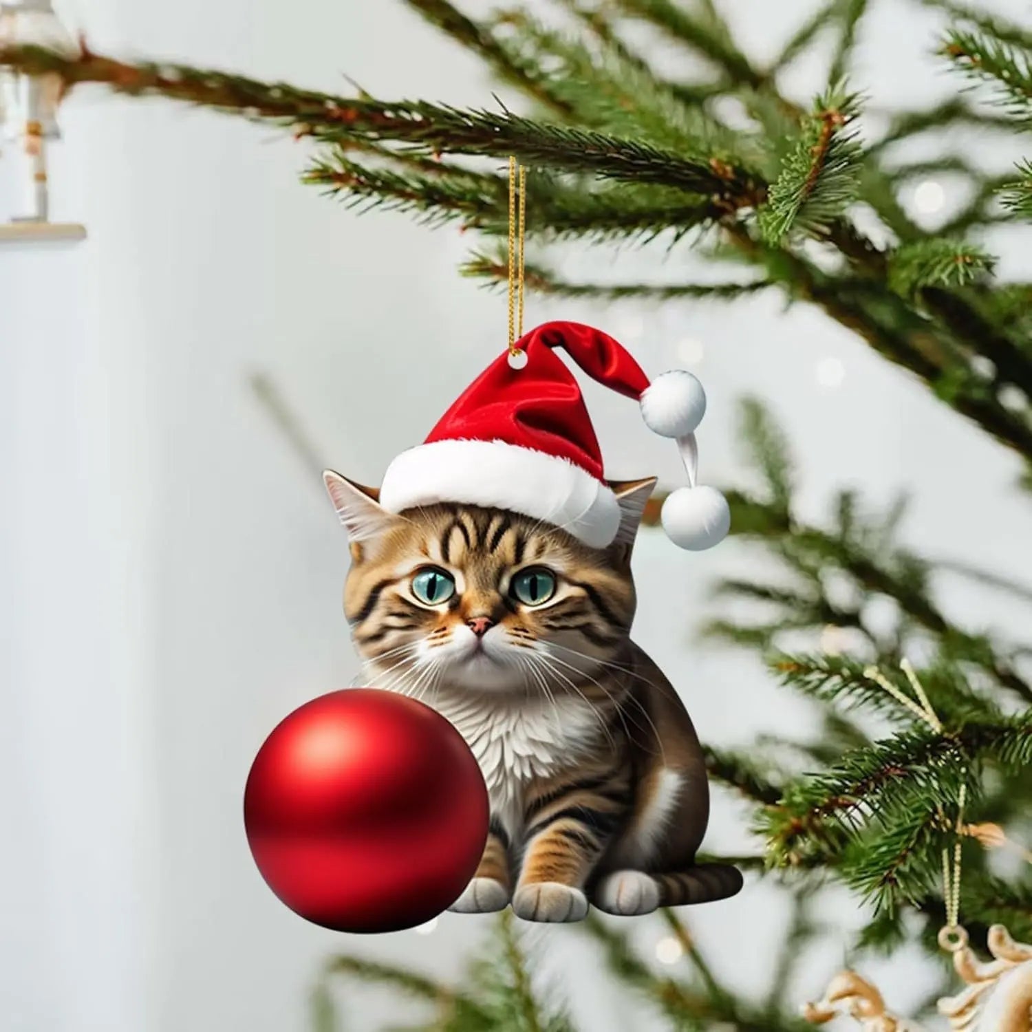 Katt Julprydnad - Söt Festlig Träd Dekoration