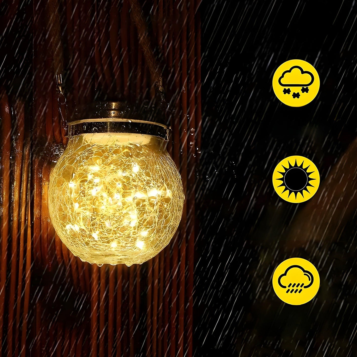 CrackJar Lampa - Crack Ball Glasburk Trädgårdsträd Hängande Ljus