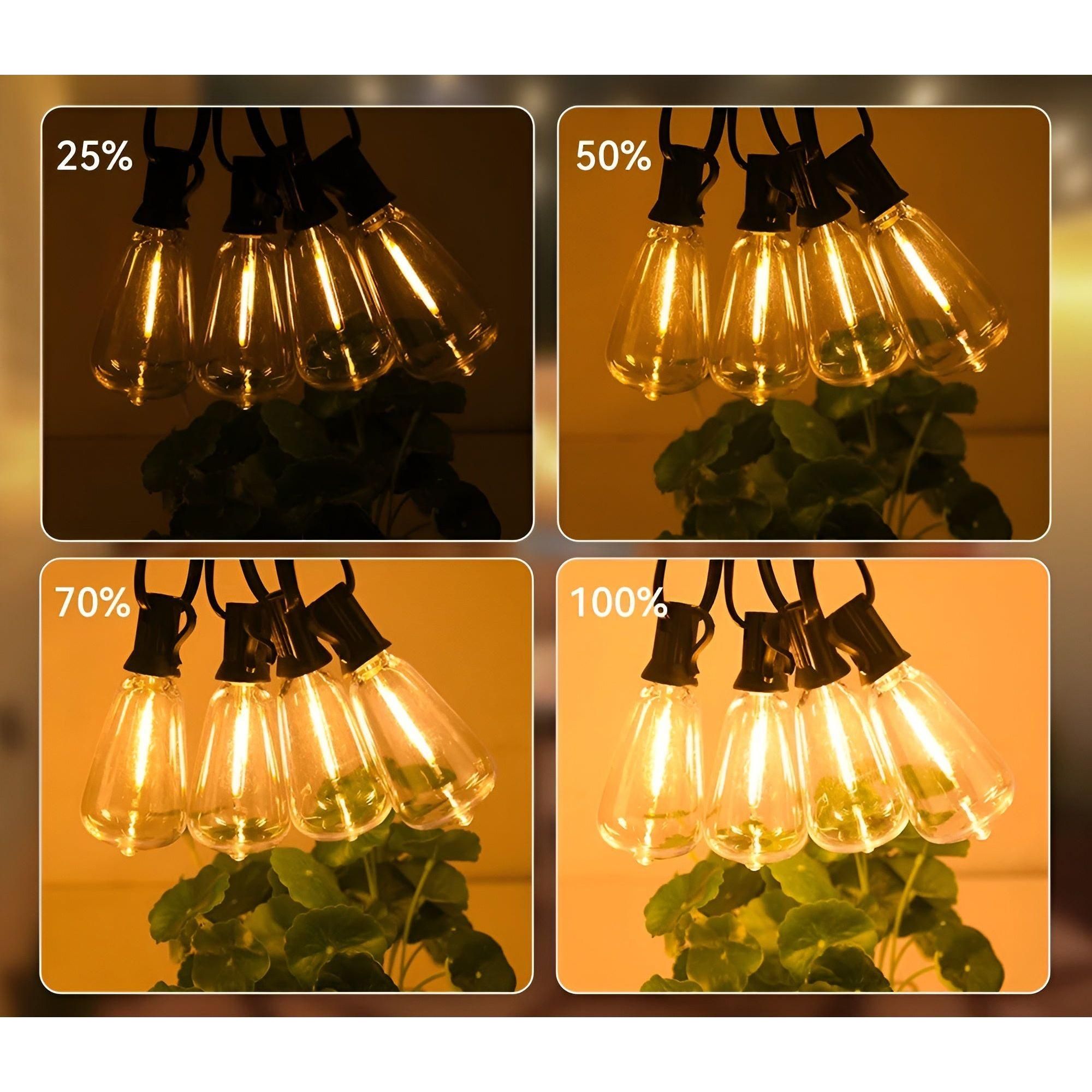 GlowFest String Lights - Varm och Mysig Vattentät Trädgårbelysning