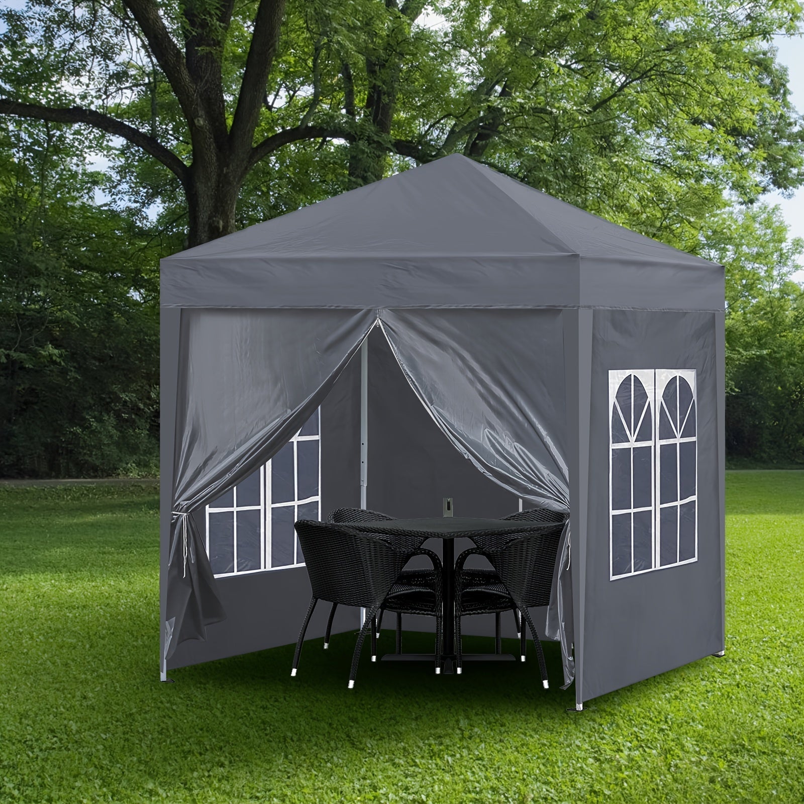 Trädgårdsgazebo Grå Stål Utomhus Festtält