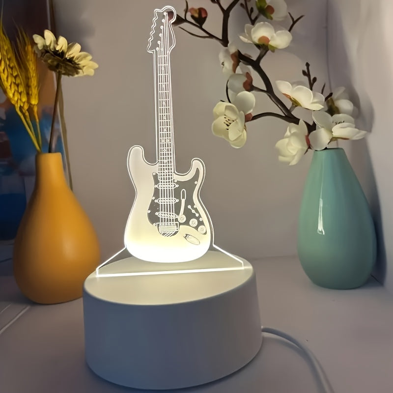 MusicGlow - 3D Gitarr LED Nattlampa med Flerfärgad Stämningsbelysning
