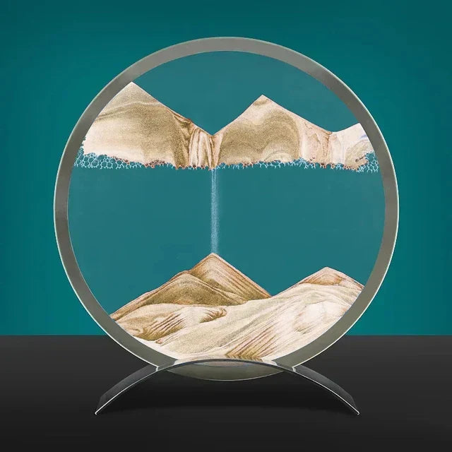 SandFlow - LED Sandkonst Bordslampa med Rörliga Sandpatroner för Avkoppling