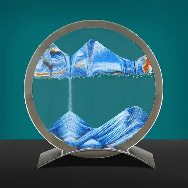 SandFlow - LED Sandkonst Bordslampa med Rörliga Sandpatroner för Avkoppling