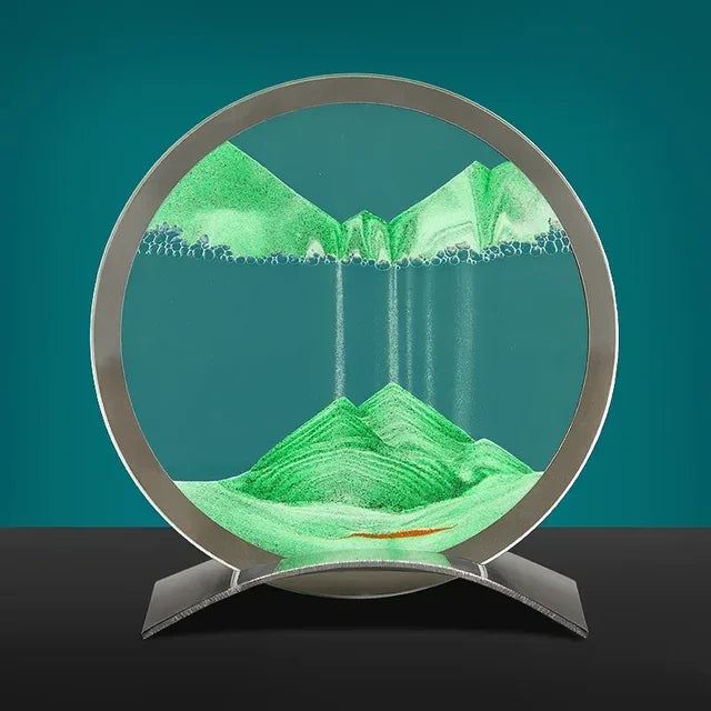 SandFlow - LED Sandkonst Bordslampa med Rörliga Sandpatroner för Avkoppling