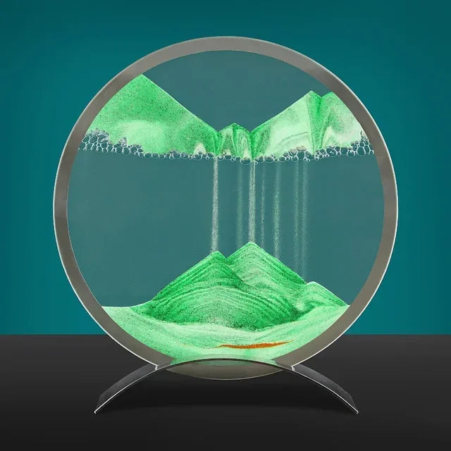 SandFlow - LED Sandkonst Bordslampa med Rörliga Sandpatroner för Avkoppling