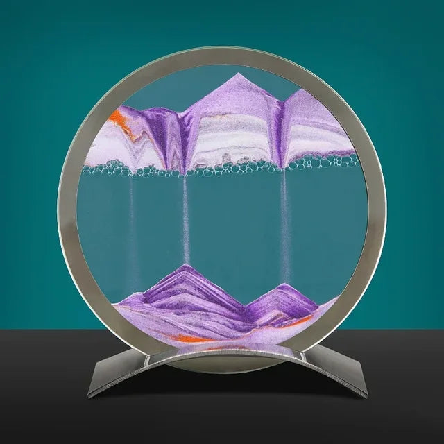 SandFlow - LED Sandkonst Bordslampa med Rörliga Sandpatroner för Avkoppling