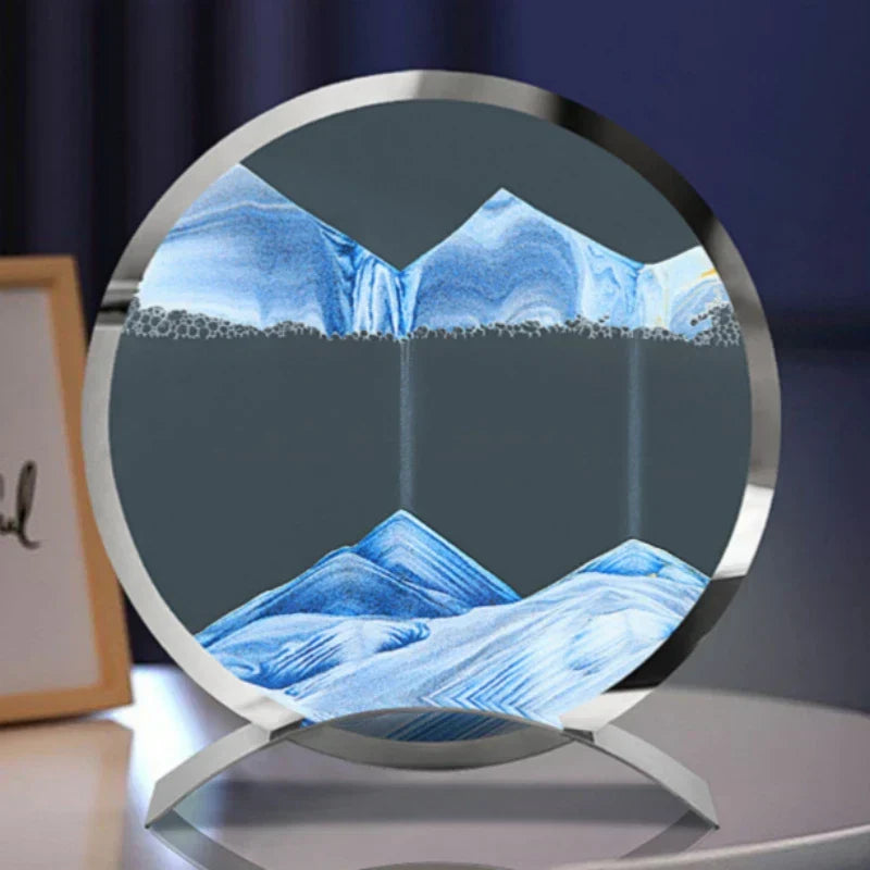 SandFlow - LED Sandkonst Bordslampa med Rörliga Sandpatroner för Avkoppling