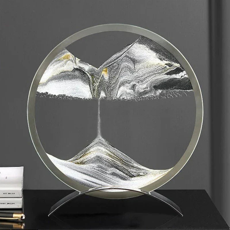 SandFlow - LED Sandkonst Bordslampa med Rörliga Sandpatroner för Avkoppling