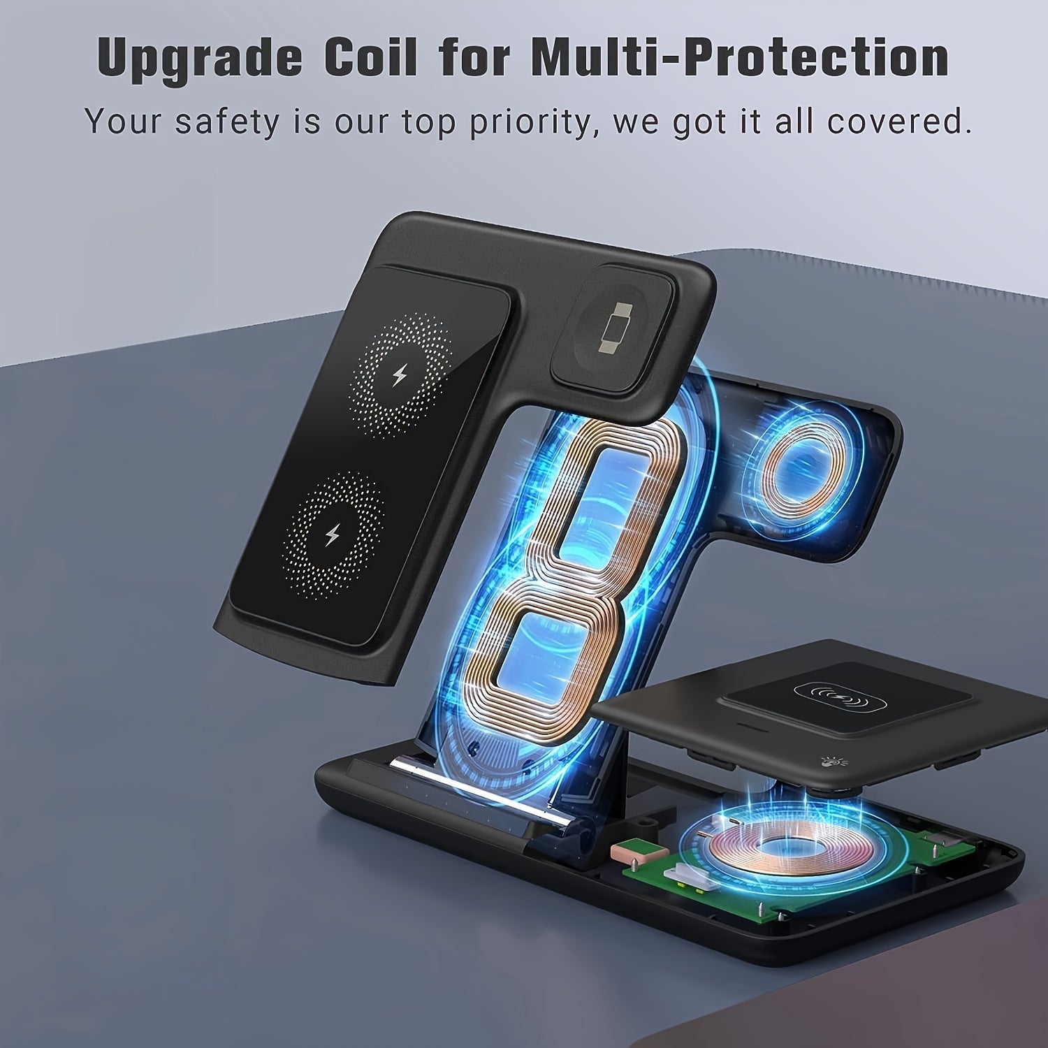 Trådlös laddare stativ 3 i 1 magnetisk dock