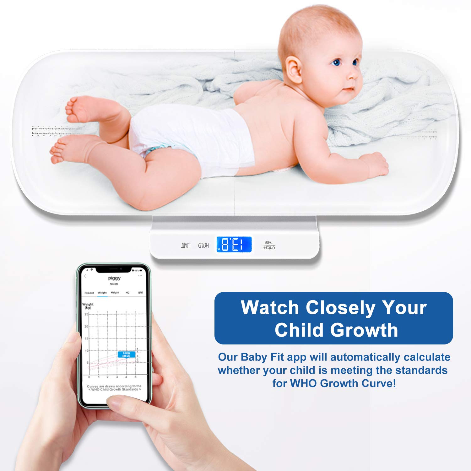 Baby scale with digital screen
