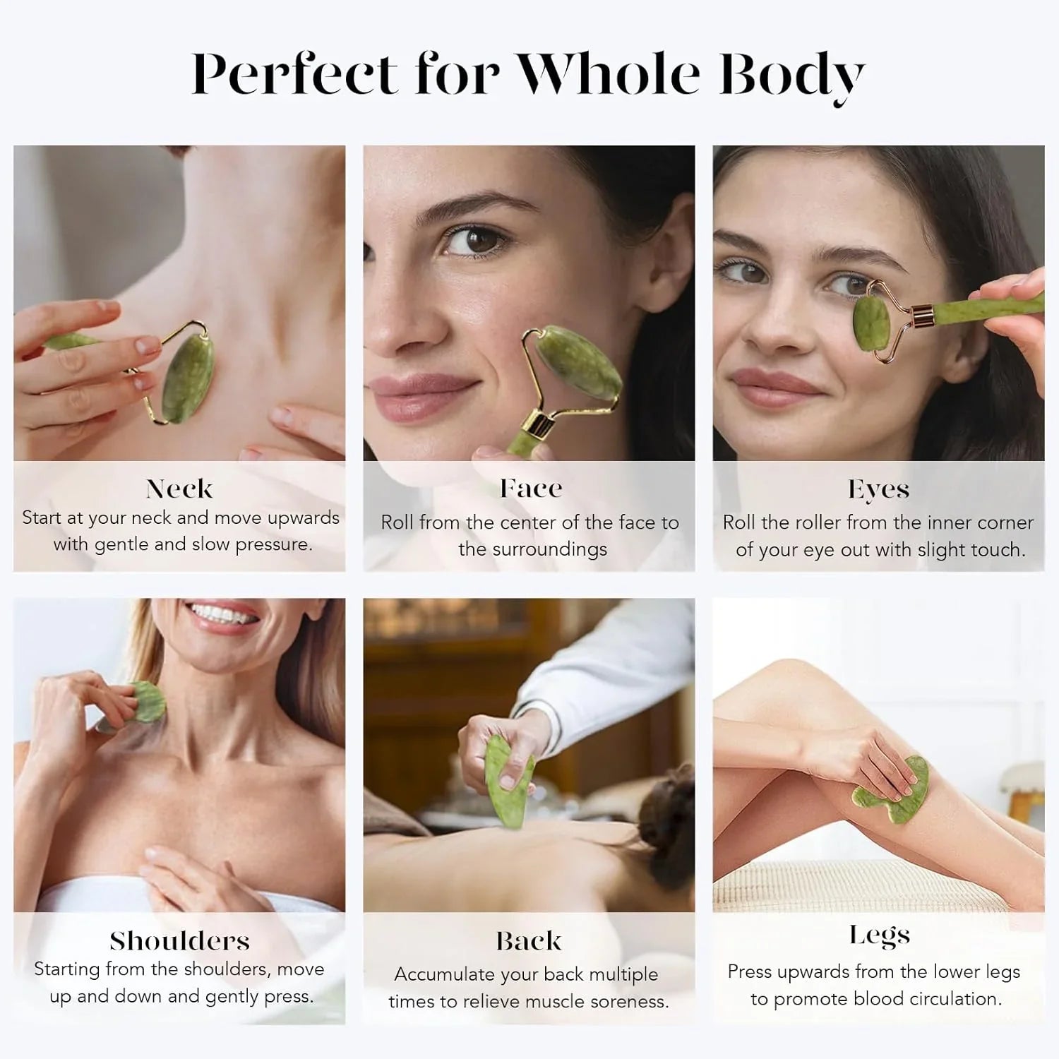 Instant Glow Gua Sha & Jade Roller Set | För strålande hud och naturlig avslappning