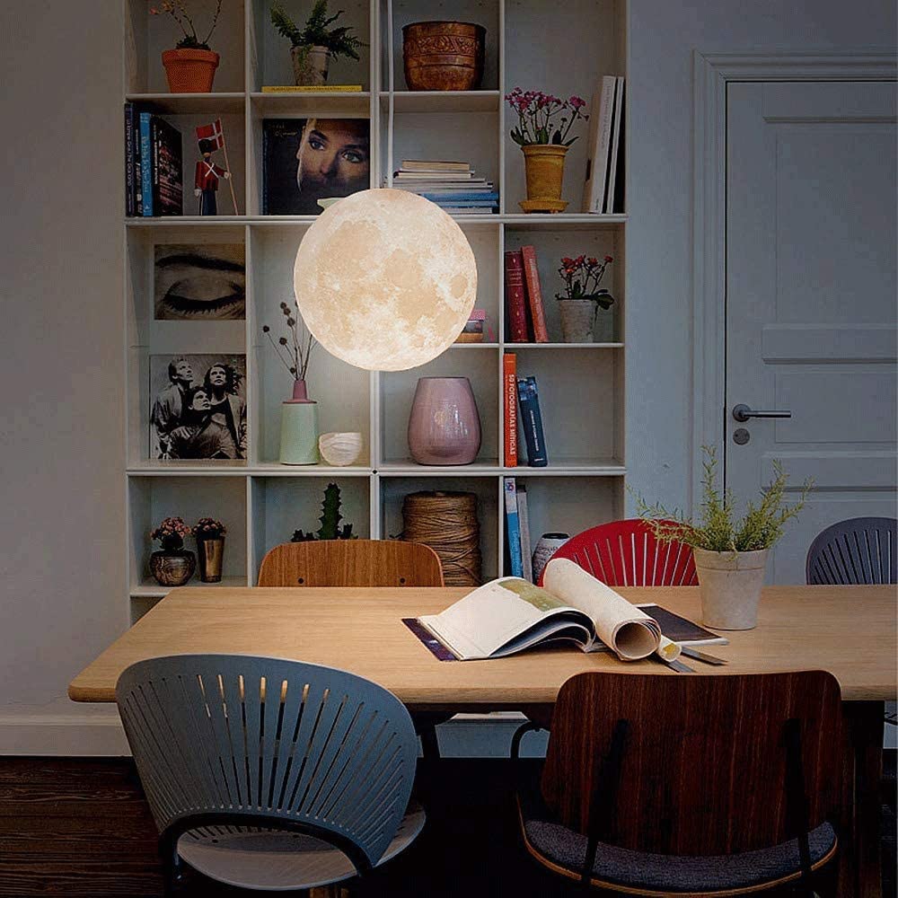 3D Mån Pendel Lampa | Touch Control LED Lampa för Sovrum