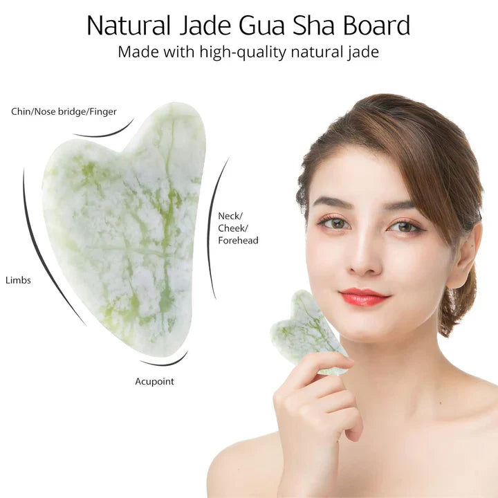 Instant Glow Gua Sha & Jade Roller Set | För strålande hud och naturlig avslappning