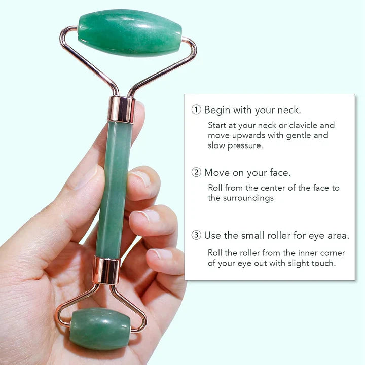 Instant Glow Gua Sha & Jade Roller Set | För strålande hud och naturlig avslappning