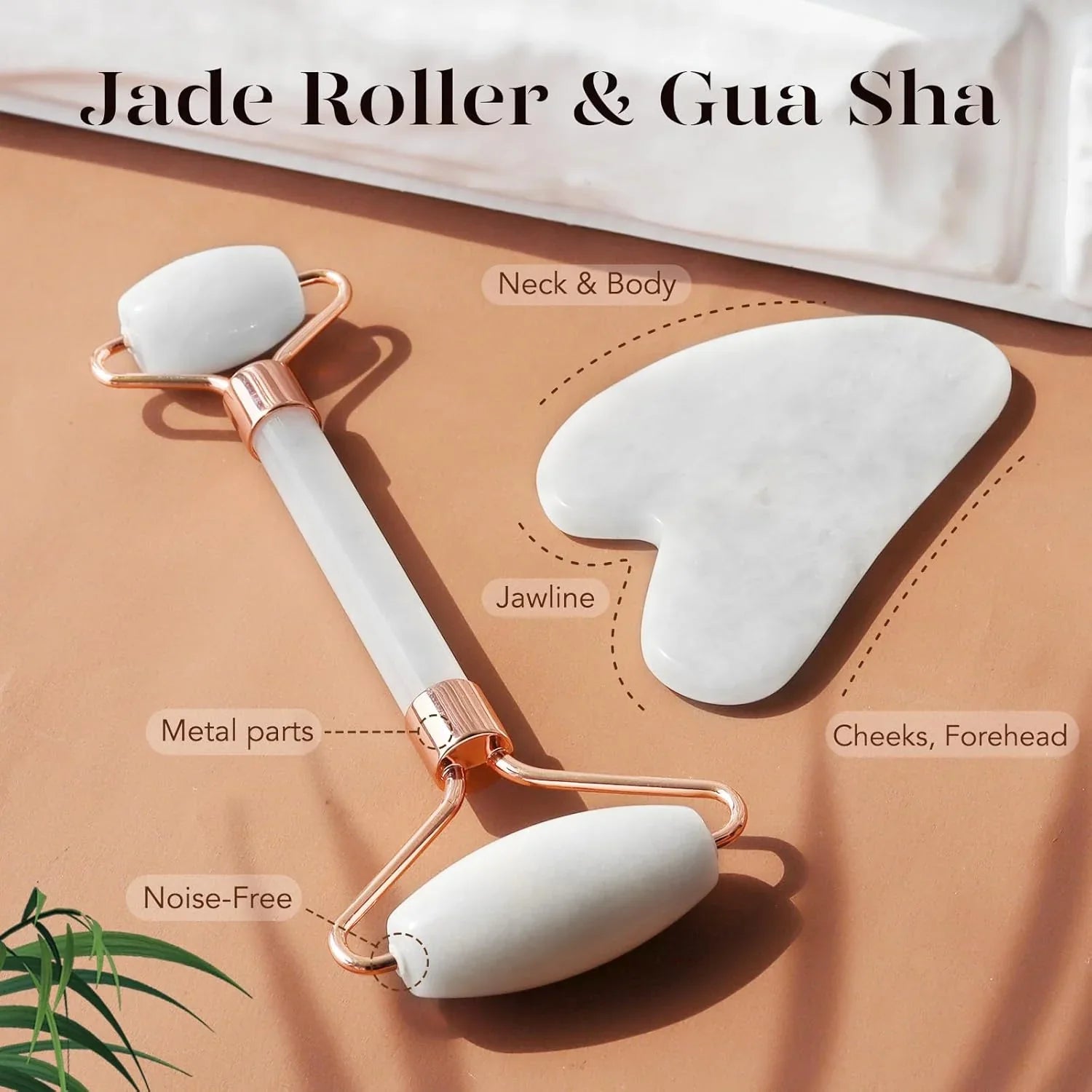 Instant Glow Gua Sha & Jade Roller Set | För strålande hud och naturlig avslappning
