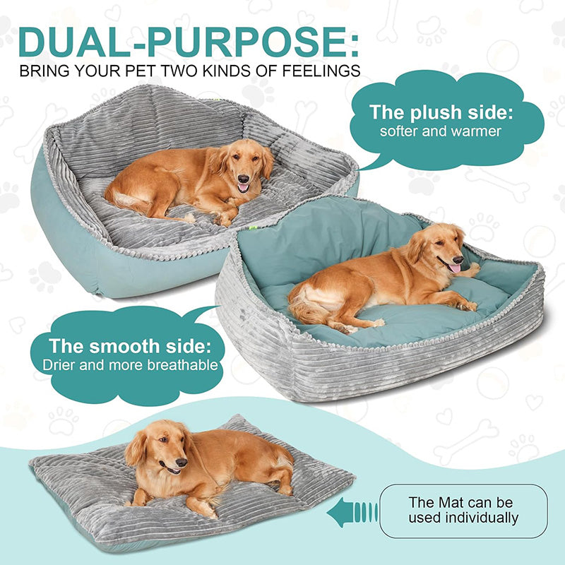 Pawelux All-Season Hypoallergenic Thick Dog Bed - Mjuk, Varm & Maskintvättbar