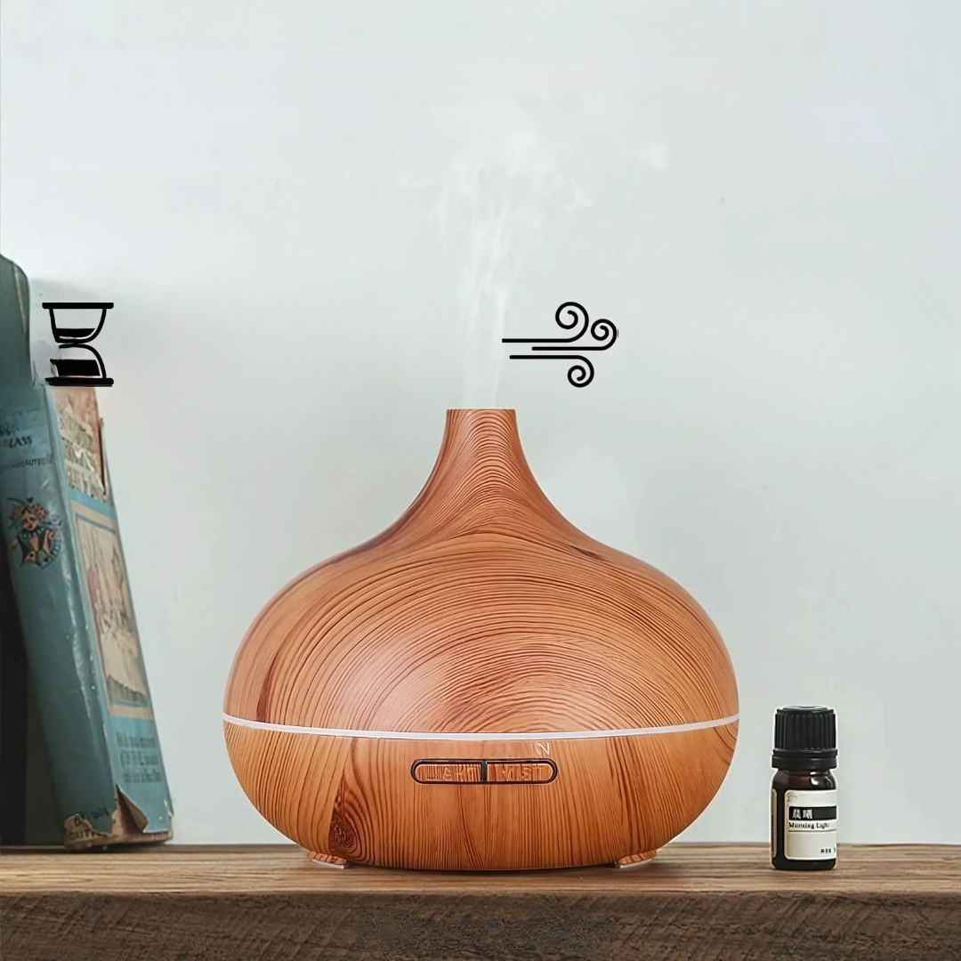 Aroma Diffuser Träådrad Luftfuktare för Hemmet