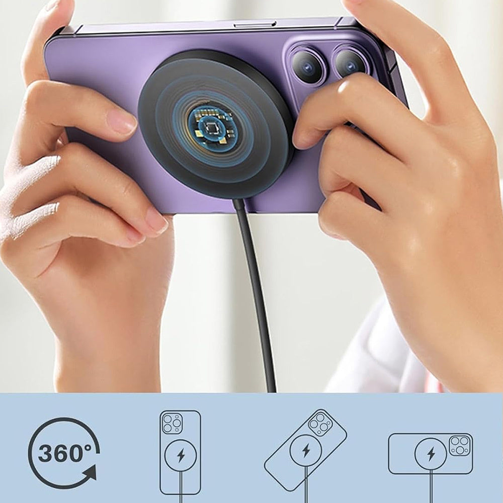 Trådlös Magnetisk Telefonladdare med USB-kabel