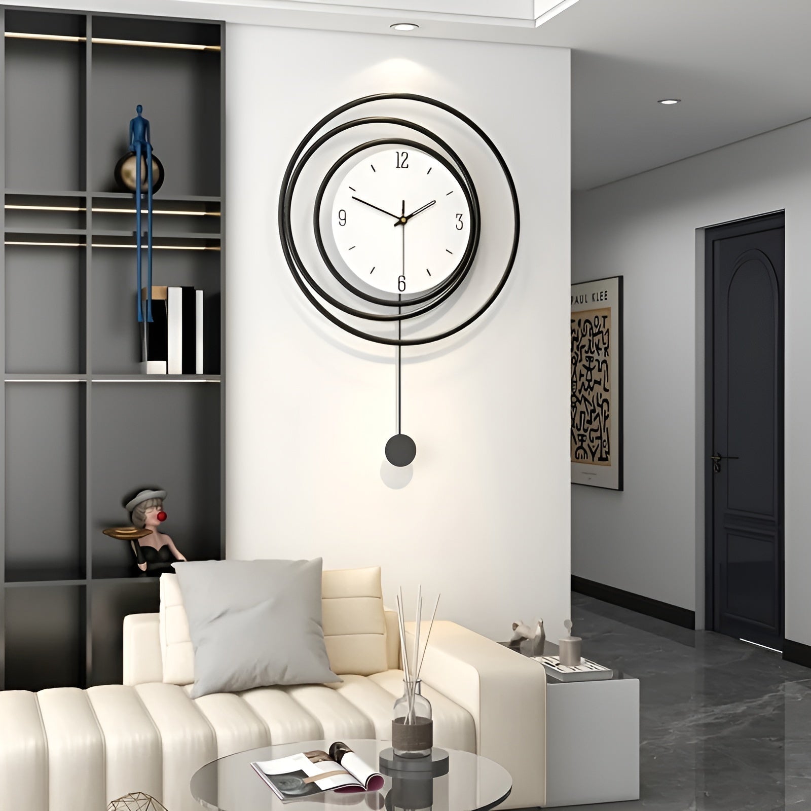 QuietTick - Minimalist round wall clock with clear numbers and silent movement