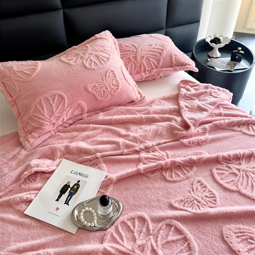 Mjuk fjärilsmönster flanellfilt