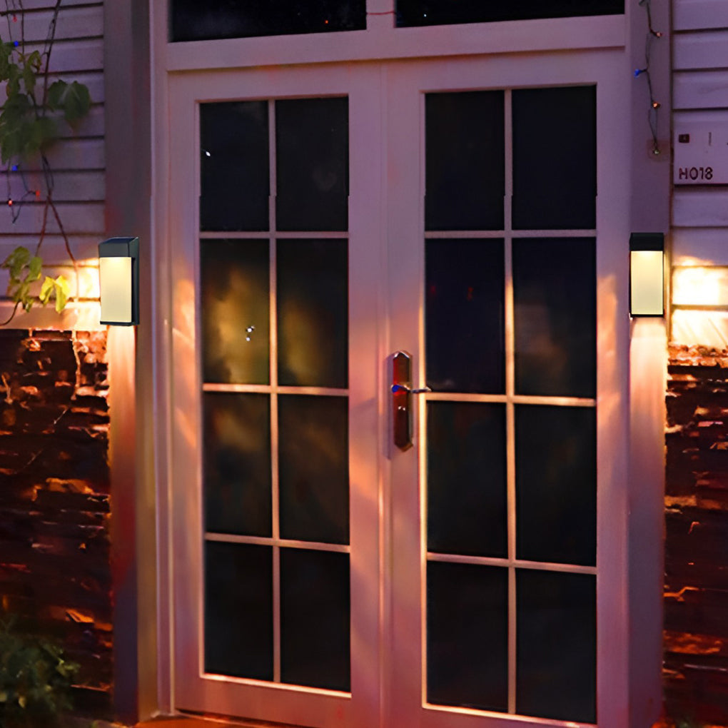 2 Stk Rektangulära LED Solarskyddade Vägglampor