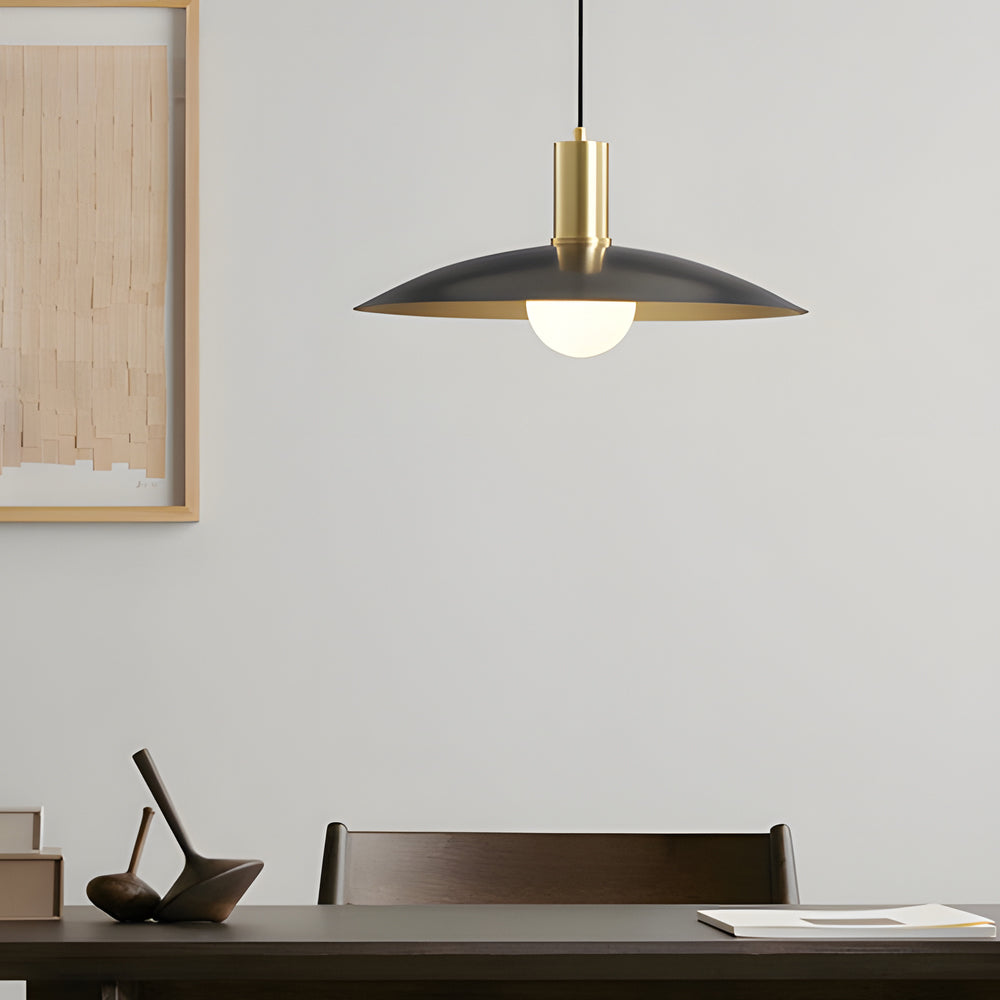 1-Ljus Mid-Century Messing Hänglampa