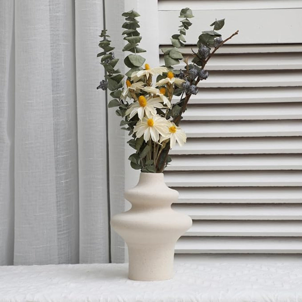 Nordisk Beige Keramisk Blomkruka