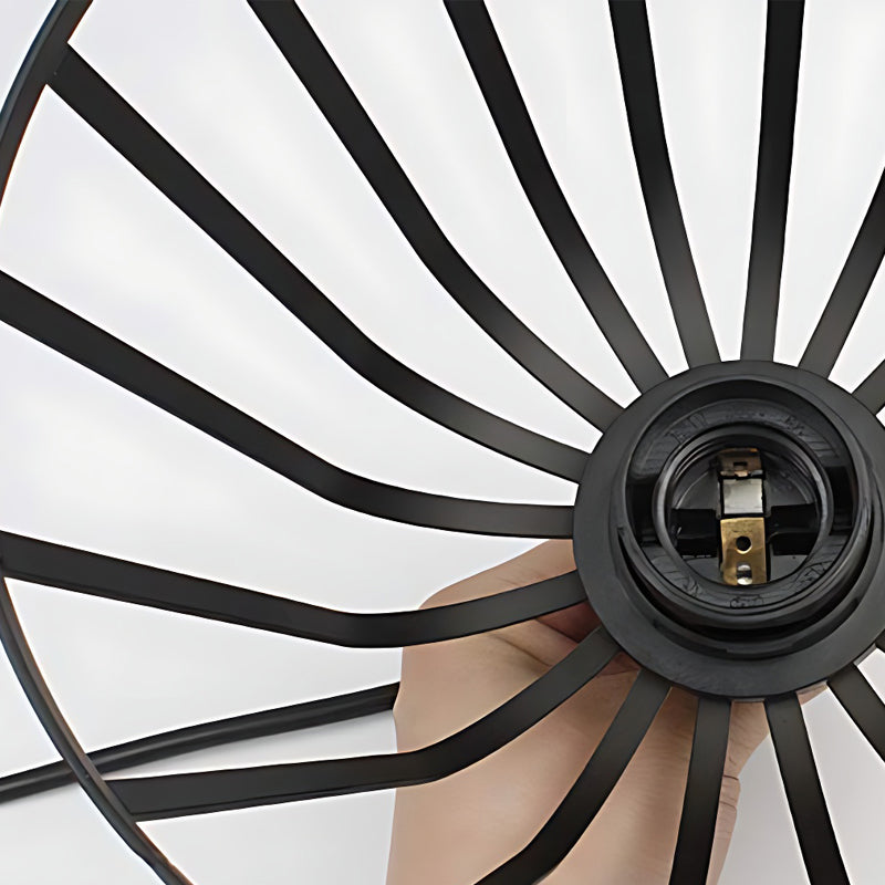 1/3-Ljuskälla Svart Liten Järnbur LED Industriell Stil Retro Kronljusstake