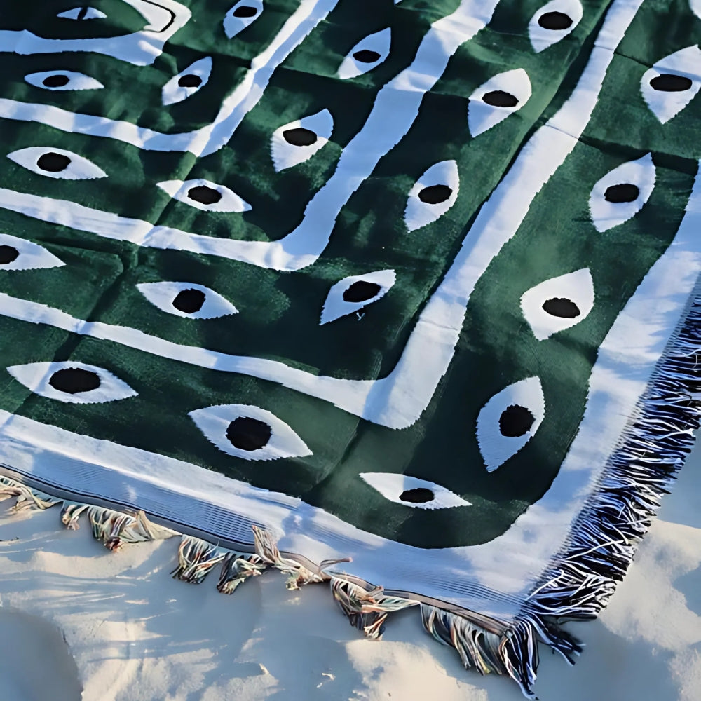 Cotton Snake Labyrinth Pläd – Vändbar Design