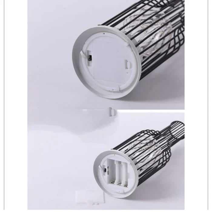 Modern svart bordslampa | Skulptural burdesign | USB-drivet LED-ljus | 3 konstnärliga former