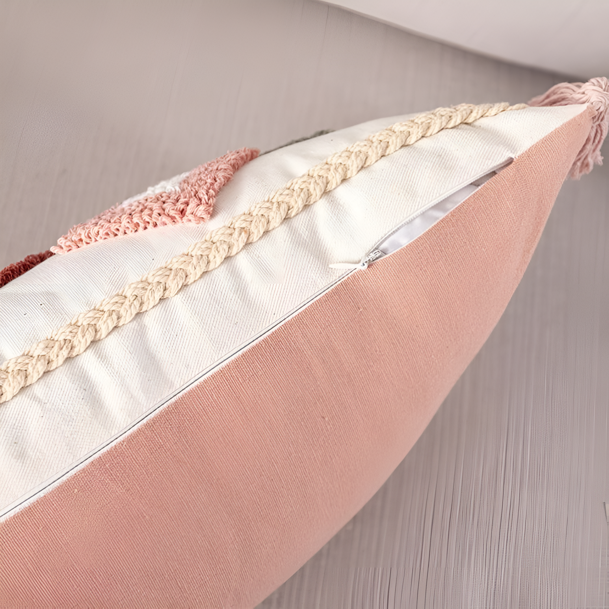 Färgad Broderad Boho Kuddeöverdrag