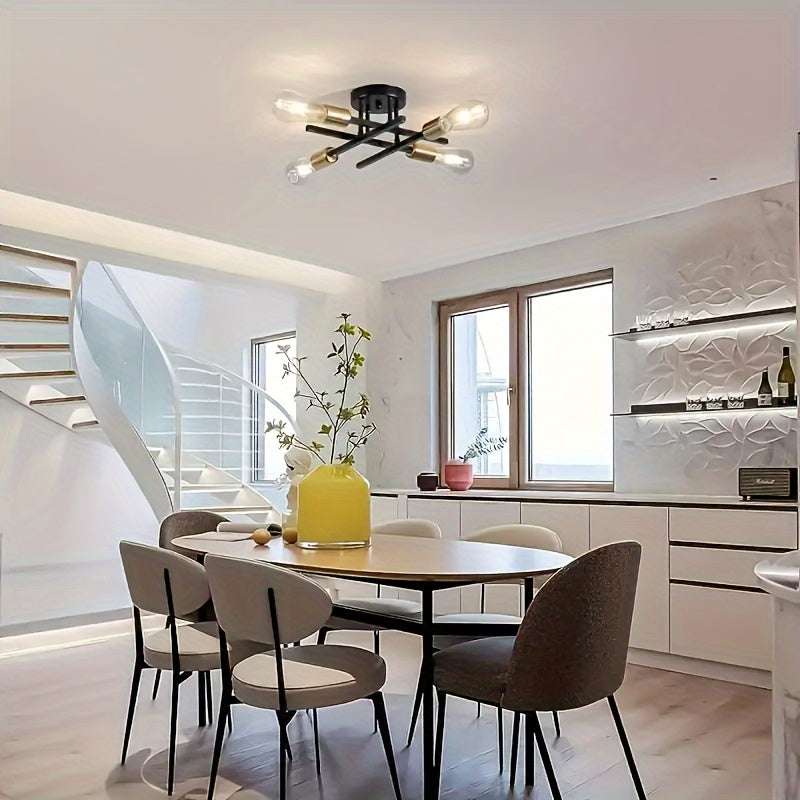 SatelliteLight - Svart Järn Modern Taklampa med Industriell Stil