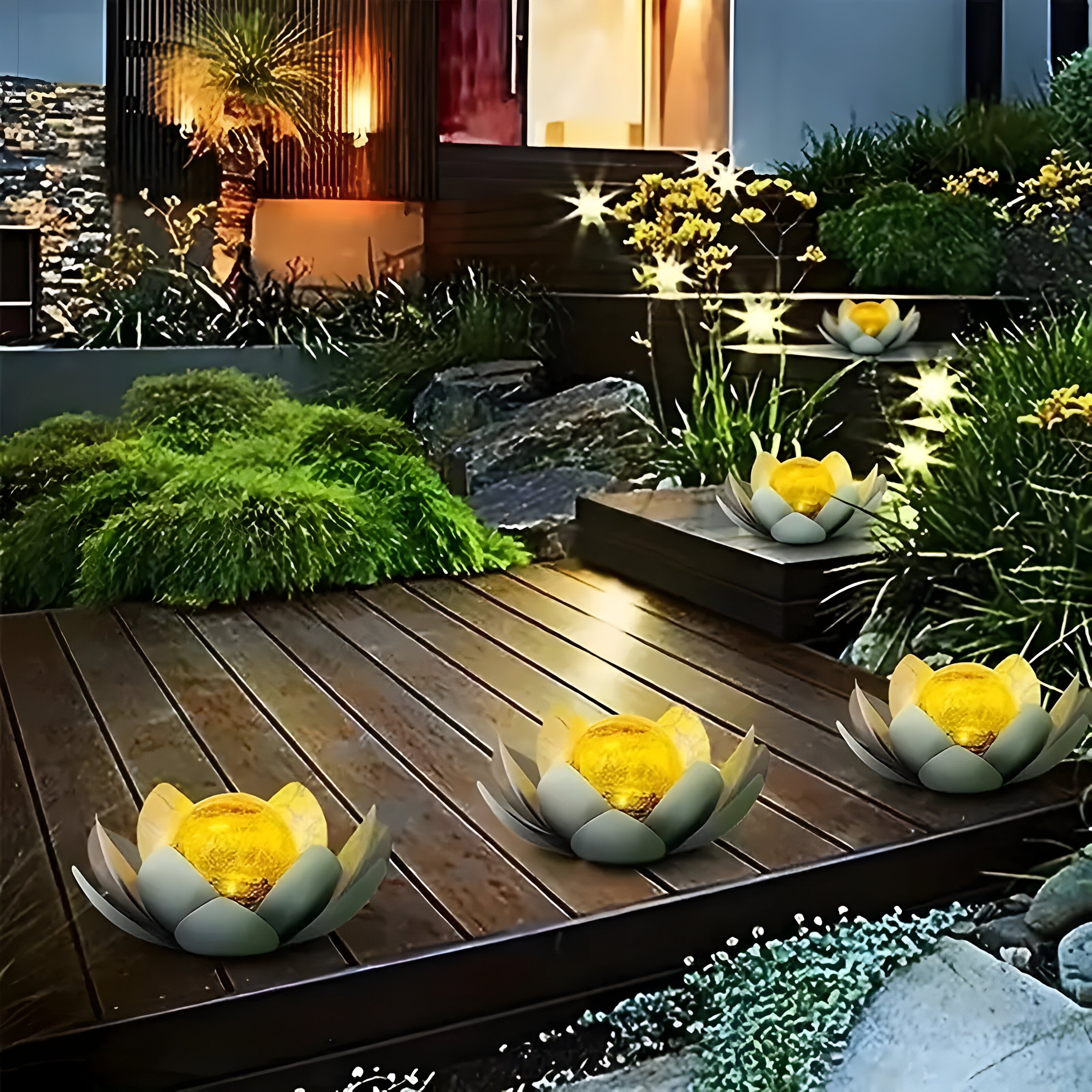 GlowPetal - Solar LED Lotusblomslampa