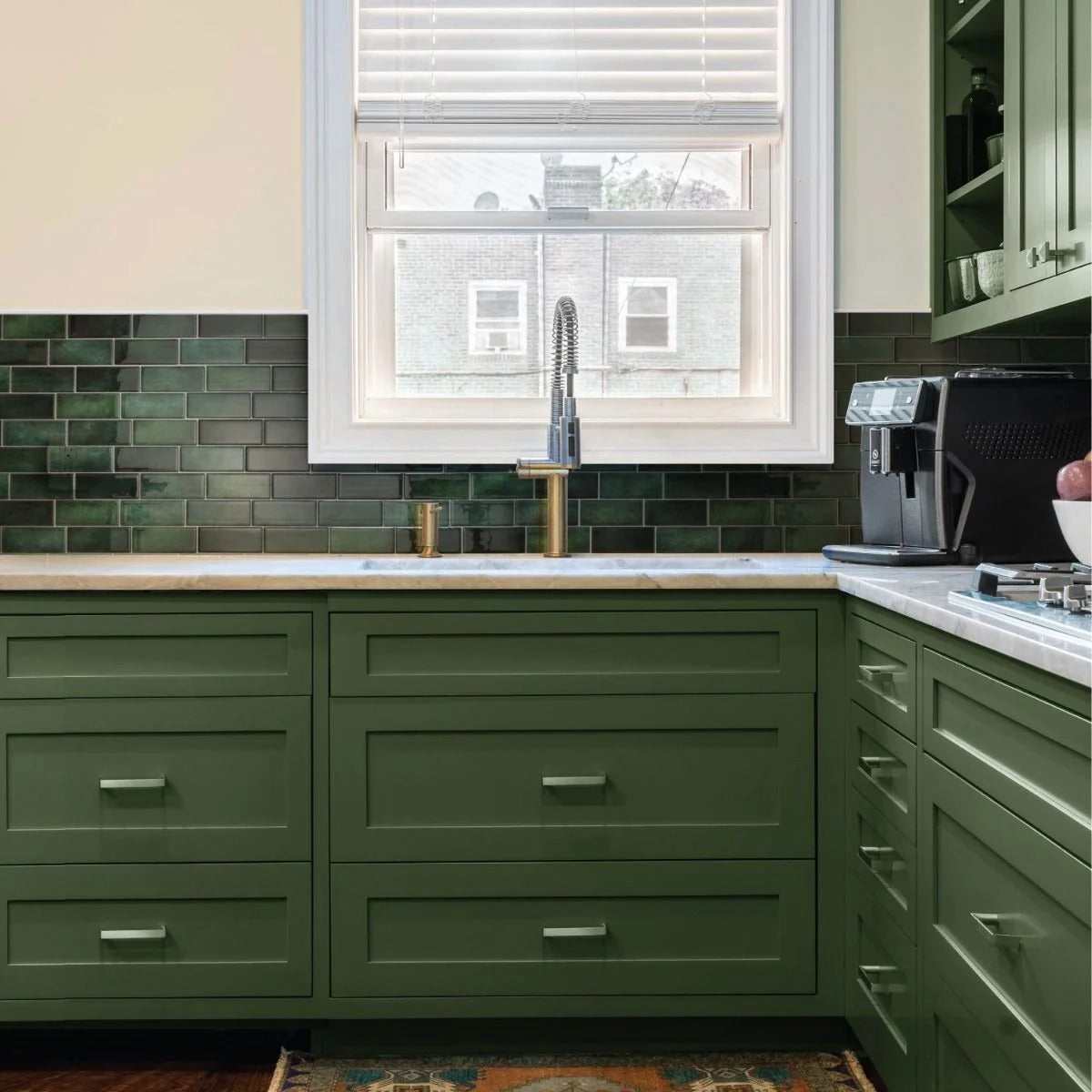 Carvallo - Vattentäta klistermärken med gröna murstensmönster för en snabb makeover av hemmet