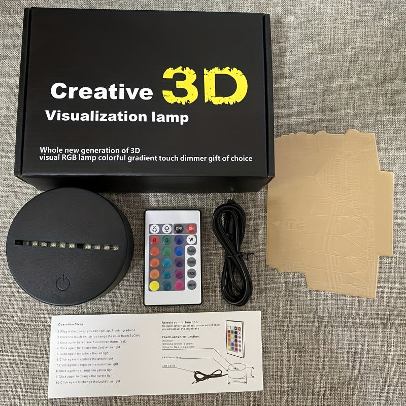 DecoLicht - 3D Nattlampa med Fjärrkontroll och 16 Färger