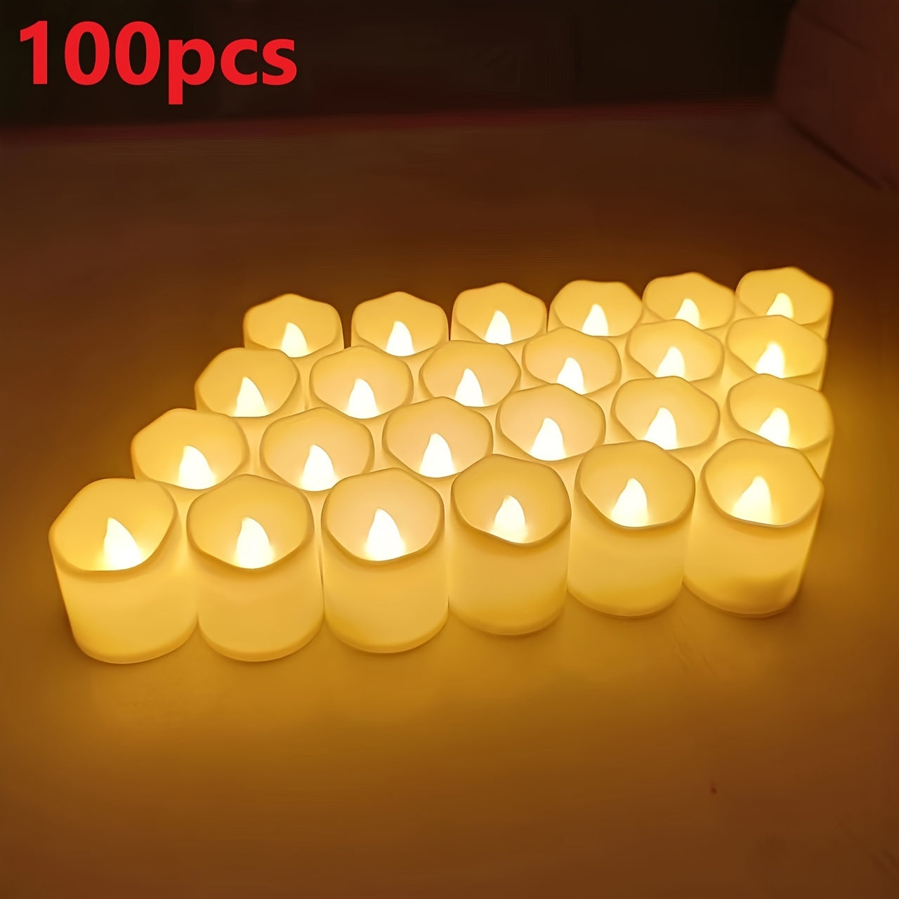 GlowFlicker - 24/50/100 Pack Flamefria LED Tealights för Romantisk Atmosfär