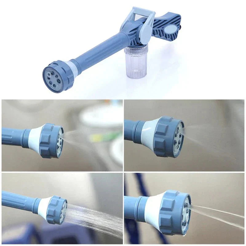 8-i-1 Högtrycksvattenpistol – Inbyggd tvålarbehållare & Justerbar sprutstråle för effektiv rengöring