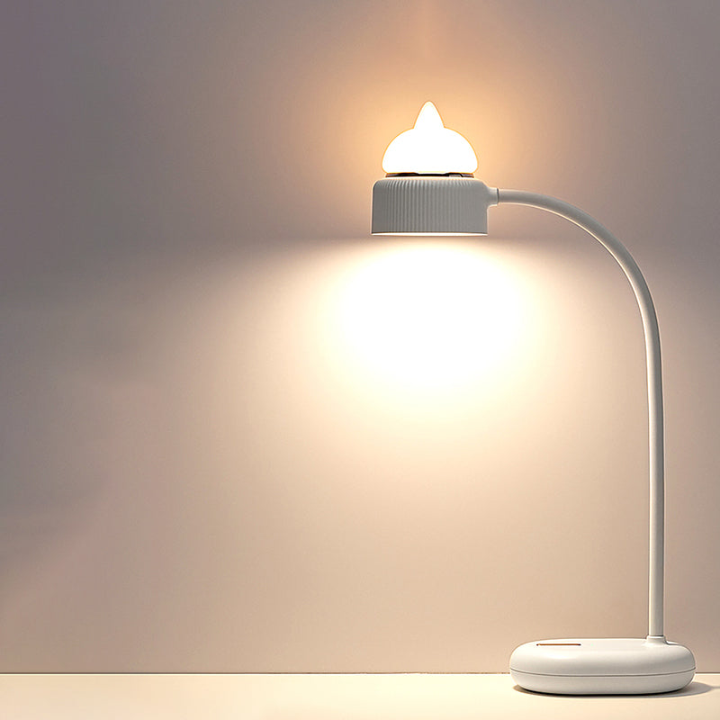 Wit/Rosafärgad/Grön Katt Roterande Bordslampa - USB Uppladdningsbar LED Nattlampa för Barn