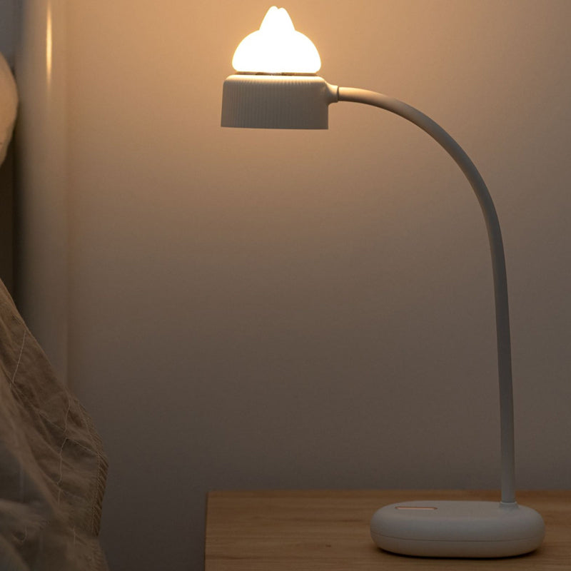 Wit/Rosafärgad/Grön Katt Roterande Bordslampa - USB Uppladdningsbar LED Nattlampa för Barn
