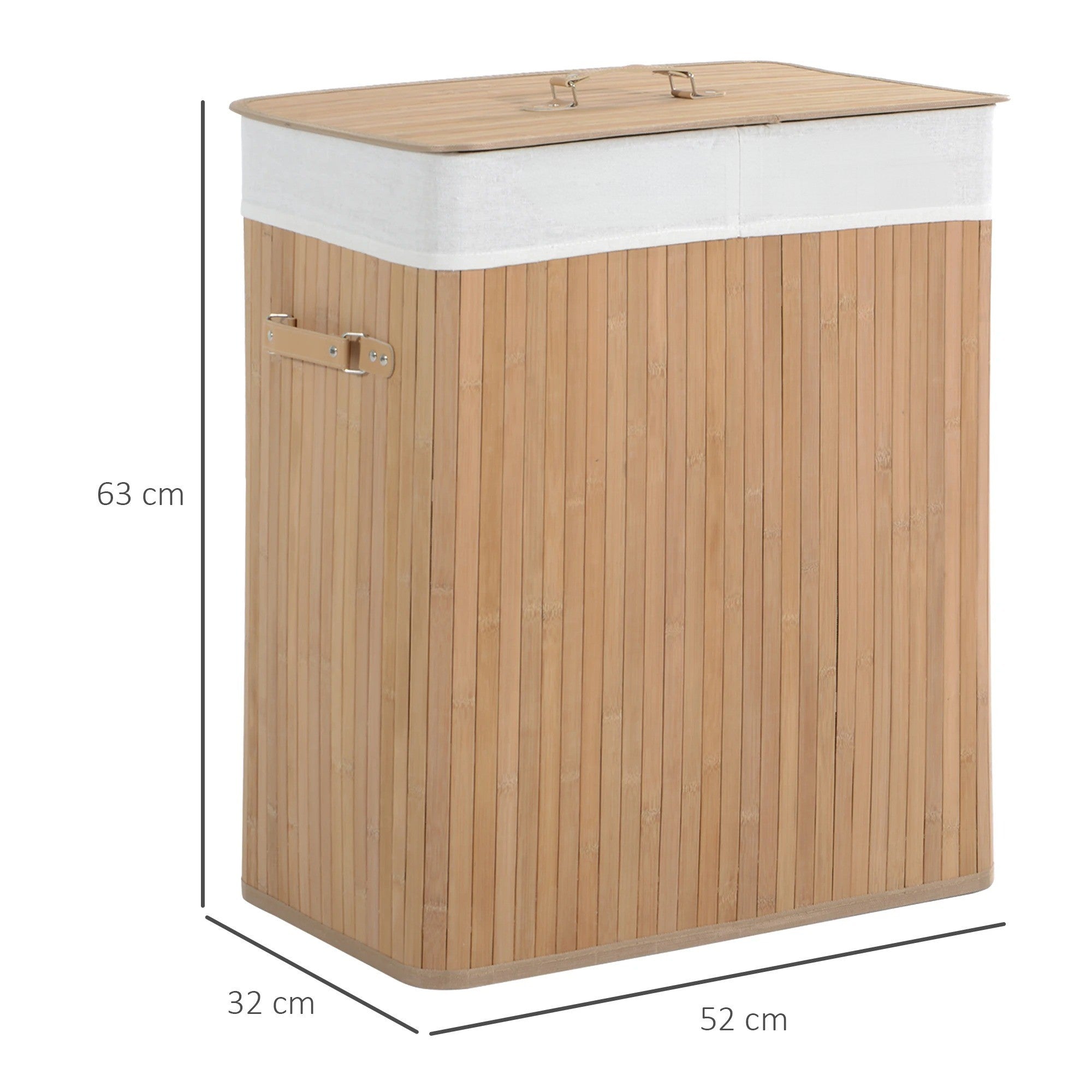 EcoTidy Korg – Bambu Tvättkorg med 2 Fack