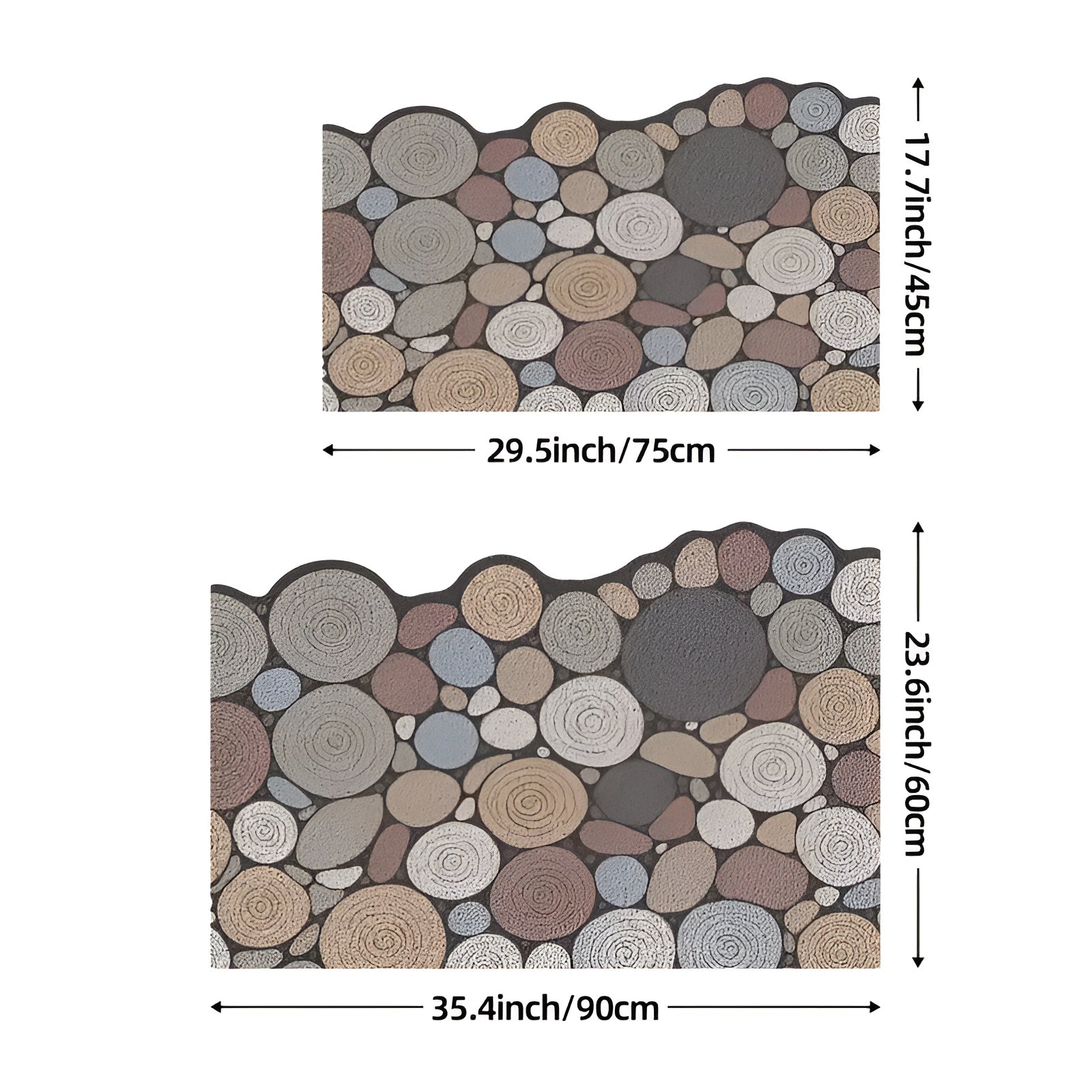 Dörrmatta med trä- och grusmönster – Halkfri & Lättskött | För inomhus- och utomhusbruk