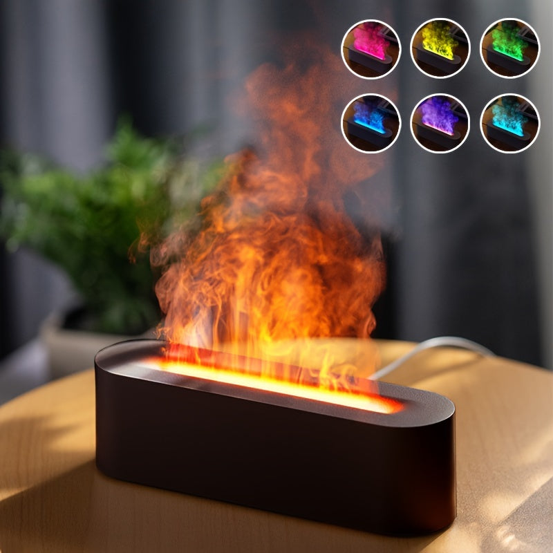 FlameGlow - USB Aromalampa med Flammeffekt och RGB Belysning