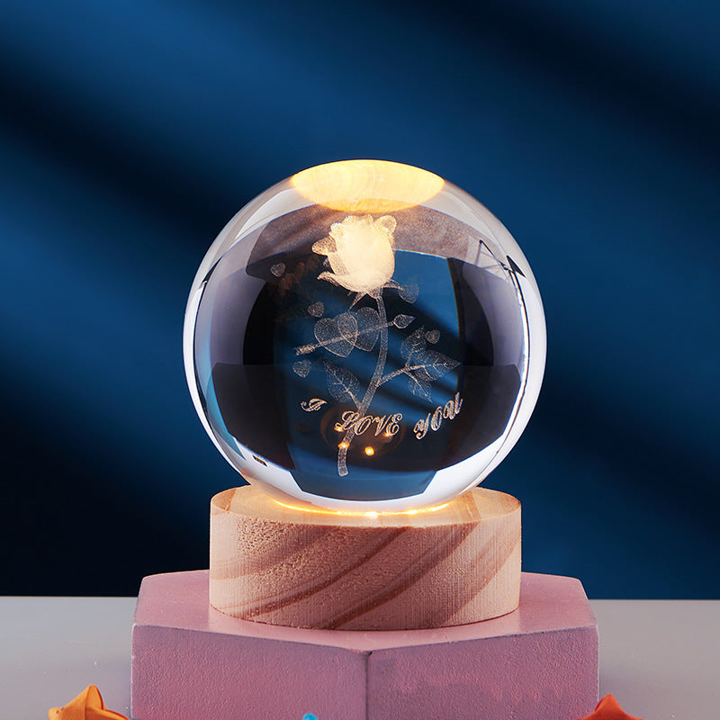 3D Kristall Nattlampa