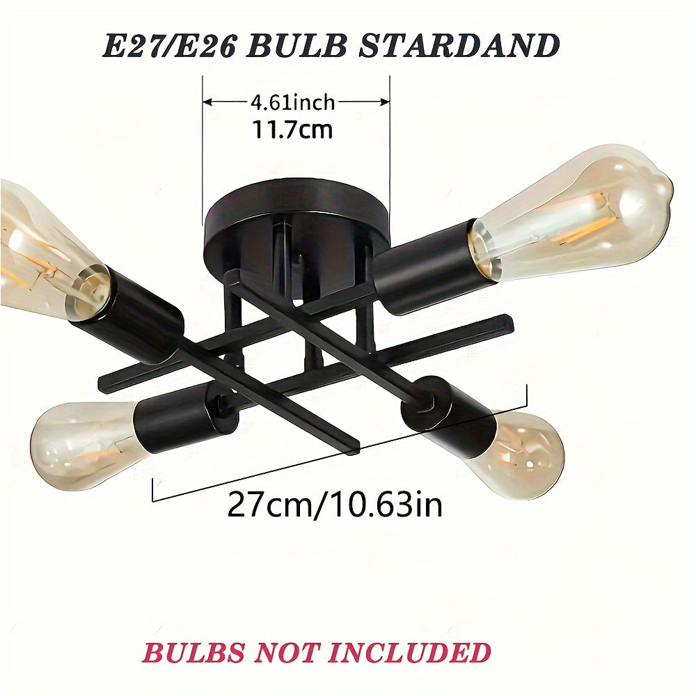 SatelliteLight - Svart Järn Modern Taklampa med Industriell Stil